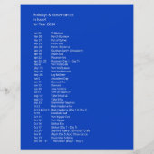 Israël Kalender 2024 | Feestdagen & Waarnemingen (Achterkant)