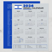 Israël Kalender 2024 | Feestdagen & Waarnemingen (Voorkant / Achterkant)