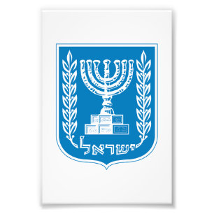 Israël land wapen wapenschild symbool embleem vlag foto afdruk