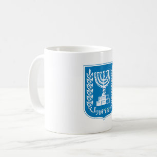 Israël land wapen wapenschild symbool embleem vlag koffiemok