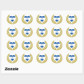 Israël-Laurel-Heart. Ronde Sticker (Vel)