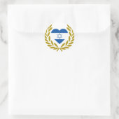 Israël-Laurel-Heart. Ronde Sticker (Tas)