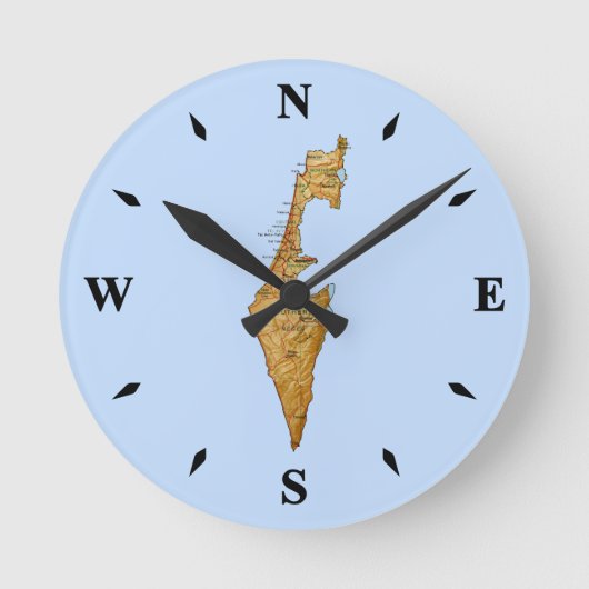 Israel Map Clock Ronde Klok (Voorkant)