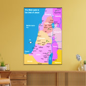 Israel Map First Century Canvas Afdruk (Insitu (Woonkamer))