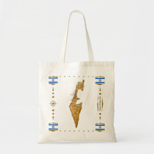 Israel Map + Flags Bag Tote Bag