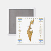 Israel Map + Flags Magnet (Voorkant / Achterkant)