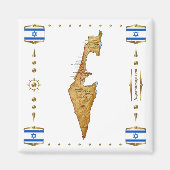 Israel Map + Flags Magnet (Voorkant)