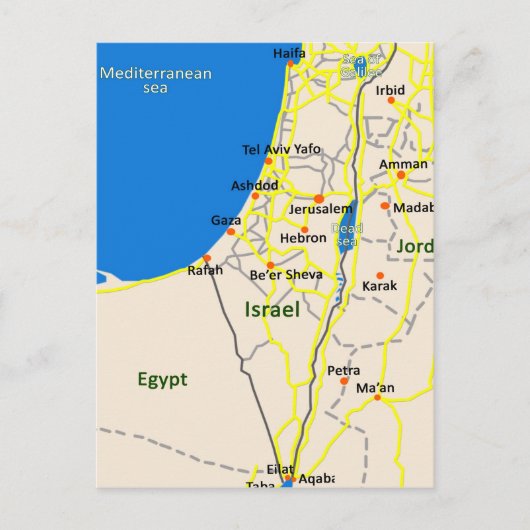 Israel map.JPG Briefkaart (Voorkant)
