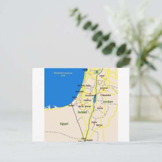 Israel map.JPG Briefkaart (Staand voorkant)