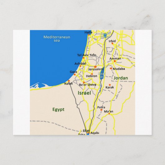Israel map.JPG Briefkaart (Voorkant)