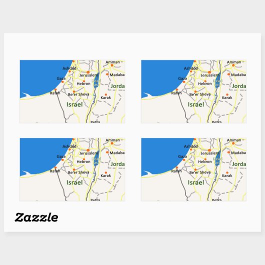 Israel map.JPG Rechthoekige Sticker (Vel)