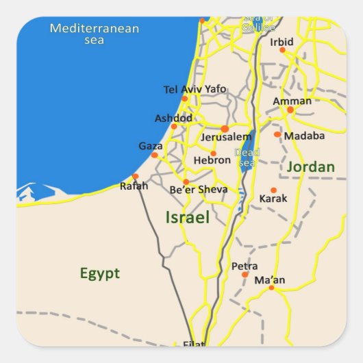 Israel map.JPG Vierkante Sticker (Voorkant)