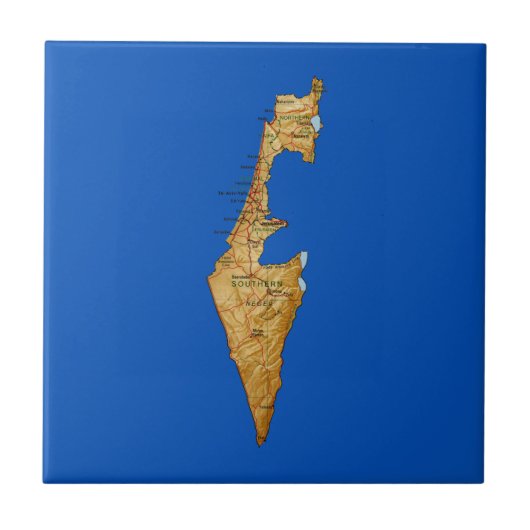 Israel Map Tile Tegeltje (Voorkant)