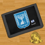 Israel Menorah wallets, embleem, Israel mode Drievoud Portemonnee<br><div class="desc">Wallets: Israel Coat of Arms & patriottic Israel Flag mode - hou van mijn land,  reizen,  vakantiecadeaus,  nationale patriotten / sportfans</div>