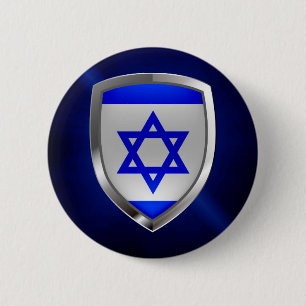 Israel Metallic Emblem Ronde Button 5,7 Cm