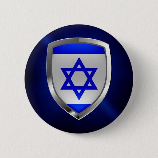 Israel Metallic Emblem Ronde Button 5,7 Cm (Voorkant)