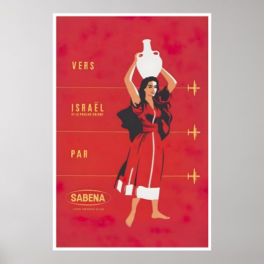 Israël Muurkunst Vintage Reisposter Print Thuis (Voorkant)