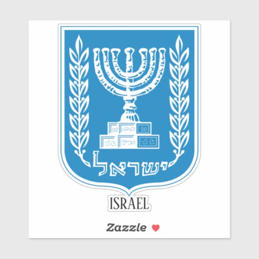 Israel National Emblem Patriotic Sticker (Vel)