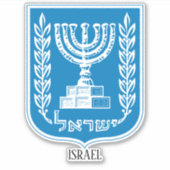 Israel National Emblem Patriotic Sticker (Voorkant)