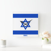 Israel National Flag Patriotic Vierkante Klok (Huis)
