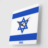 Israel National Flag Patriotic Vierkante Klok (Hoek)