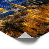 Israel: Night Glow Jerusalem Art Souvenir Poster (Hoek)