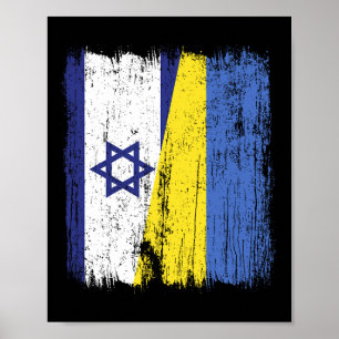 Israël Oekraïne Half Vlag Israëlisch Oekraïense Er Poster