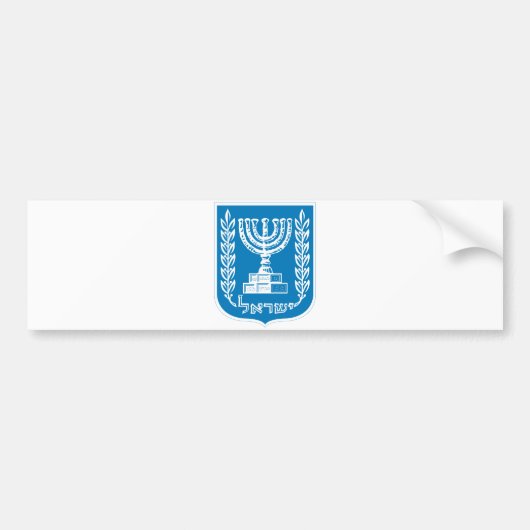Israël Officieel wapenschild heraldry-symbool Bumpersticker (Voorkant)