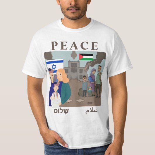 Israël - Palestina Oorlog PEACE FAMILIE T-shirt (Voorkant)