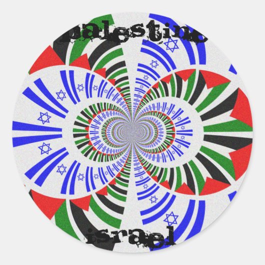 Israël & Palestina Ronde Sticker (Voorkant)