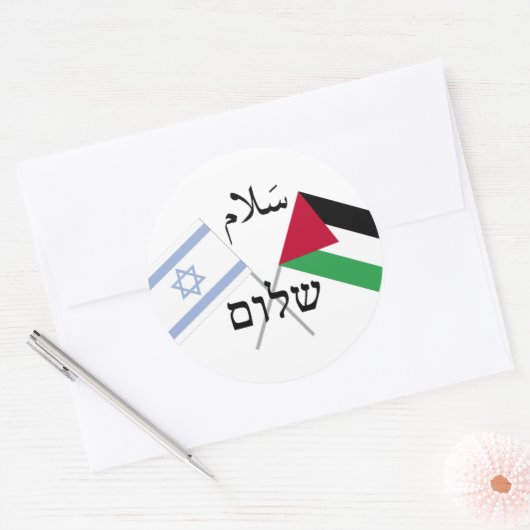 Israël Palestina Vrede Salaam Shalom Ronde Sticker (Envelop)