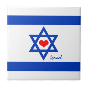 Israël patriotten, Rode Hart & Israëlische vlag Tegeltje