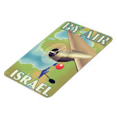 Israël Per vliegtuig vintage reisposter Magneet (Linkerzijde)