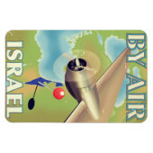 Israël Per vliegtuig vintage reisposter Magneet (Horizontaal)