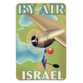 Israël Per vliegtuig vintage reisposter Magneet (Verticaal)