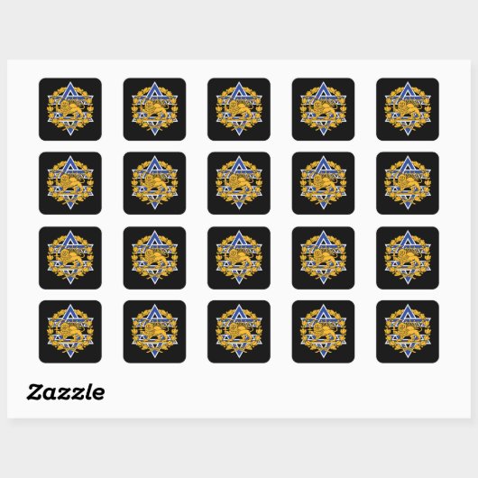 Israël Perzische Leeuw Vierkante Sticker (Vel)