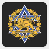 Israël Perzische Leeuw Vierkante Sticker (Voorkant)