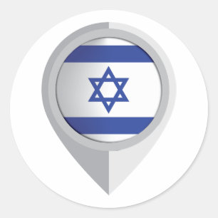 Israël Pin Locatie Vlag Ronde Sticker