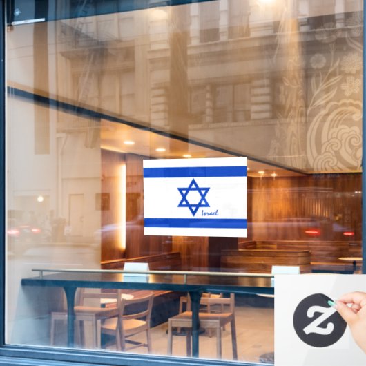 Israël raamsticker, Israëlische vlag patriotten /  Raamsticker (Cafe Raam)