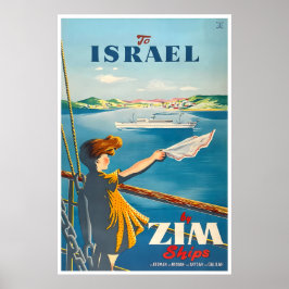Israël Reisposter Israël Kunst ZIM Schepen Print