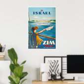 Israël Reisposter Israël Kunst ZIM Schepen Print (Thuiskantoor)