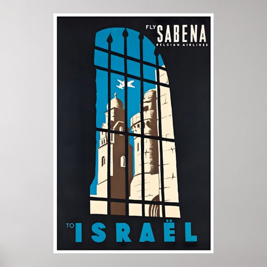 Israël Reisposter Kunst Sabena Print (Voorkant)