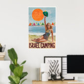Israël Reisposter Retro Campingposter Vintage Poster (Thuiskantoor)