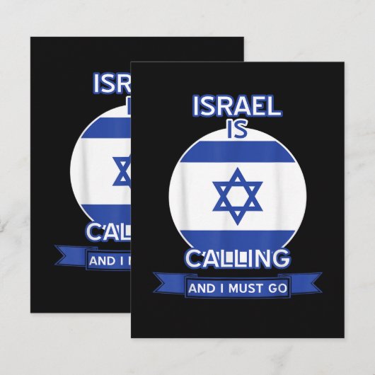 Israël roept en ik moet gaan aankondiging (Voorkant / Achterkant)
