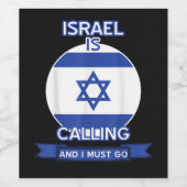 Israël roept en ik moet gaan wijn etiket (Enkel label)