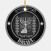 Israel Round Emblem Keramisch Ornament (Achterkant)