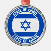 Israel Round Emblem Metalen Ornament (Voorkant)