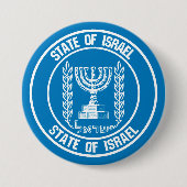 Israel Round Emblem Ronde Button 7,6 Cm (Voorkant)