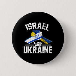 Israël staat met Oekraïne Oekraïense Israëlische v Ronde Button 5,7 Cm