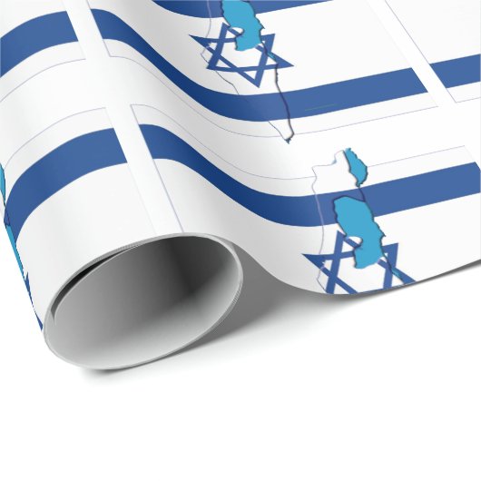 Israël | STER OF DAVID | Israëlische vlag Cadeaupapier (Rol Hoek)